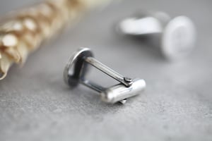 Image of Personalised 'Barleycorn' silver cufflinks