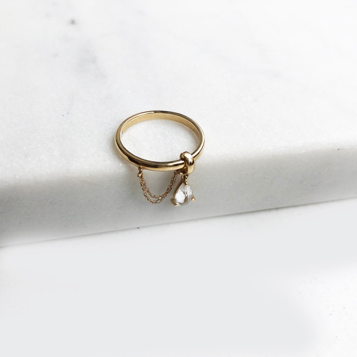 Image of Sapphire Chain Drop Ring