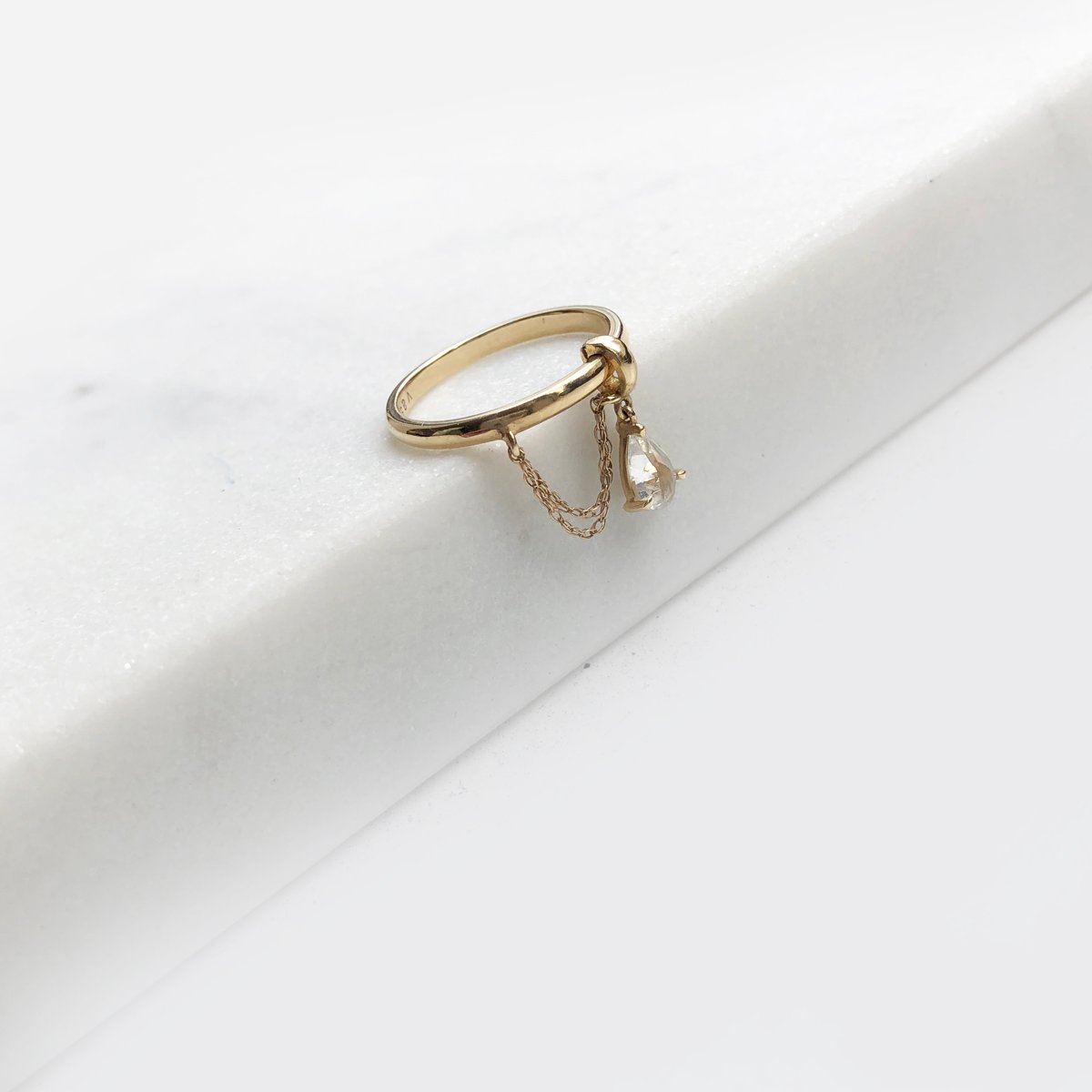 Image of Sapphire Chain Drop Ring