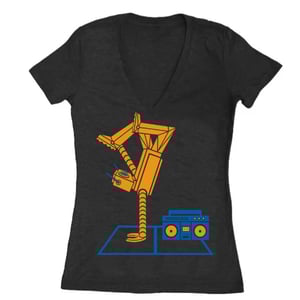 Image of Breakdance Robot - Women's Fitted VNeck XLARGE