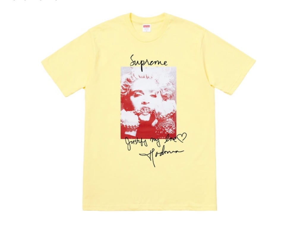 Supreme Madonna Tee Pale Yellow size L | The Grail House