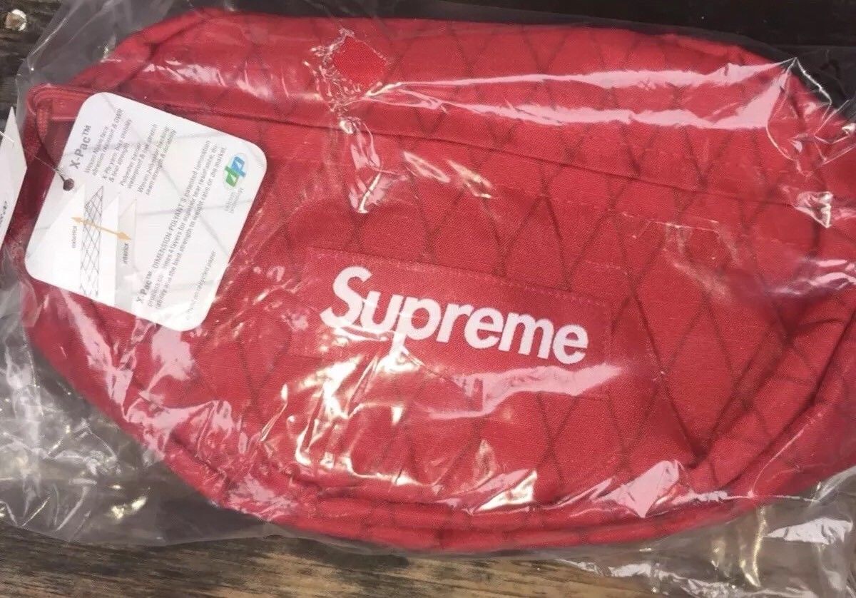 FW18 SUPREME WAIST BAG RED fanny pack box logo cdg authentic limited