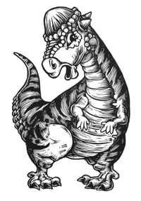 Image 5 of Pachycephalosaurus Dino  T-shirt (A3) **FREE SHIPPING**