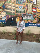Image of Floral Pink and White Romper
