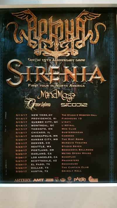 Image of Arkona/Sirenia/MindMaze 2017 Tour Poster 
