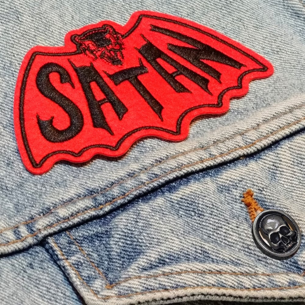 Image of Satan Bat Man 4.5 inch Embroidered Felt Iron-On Patch