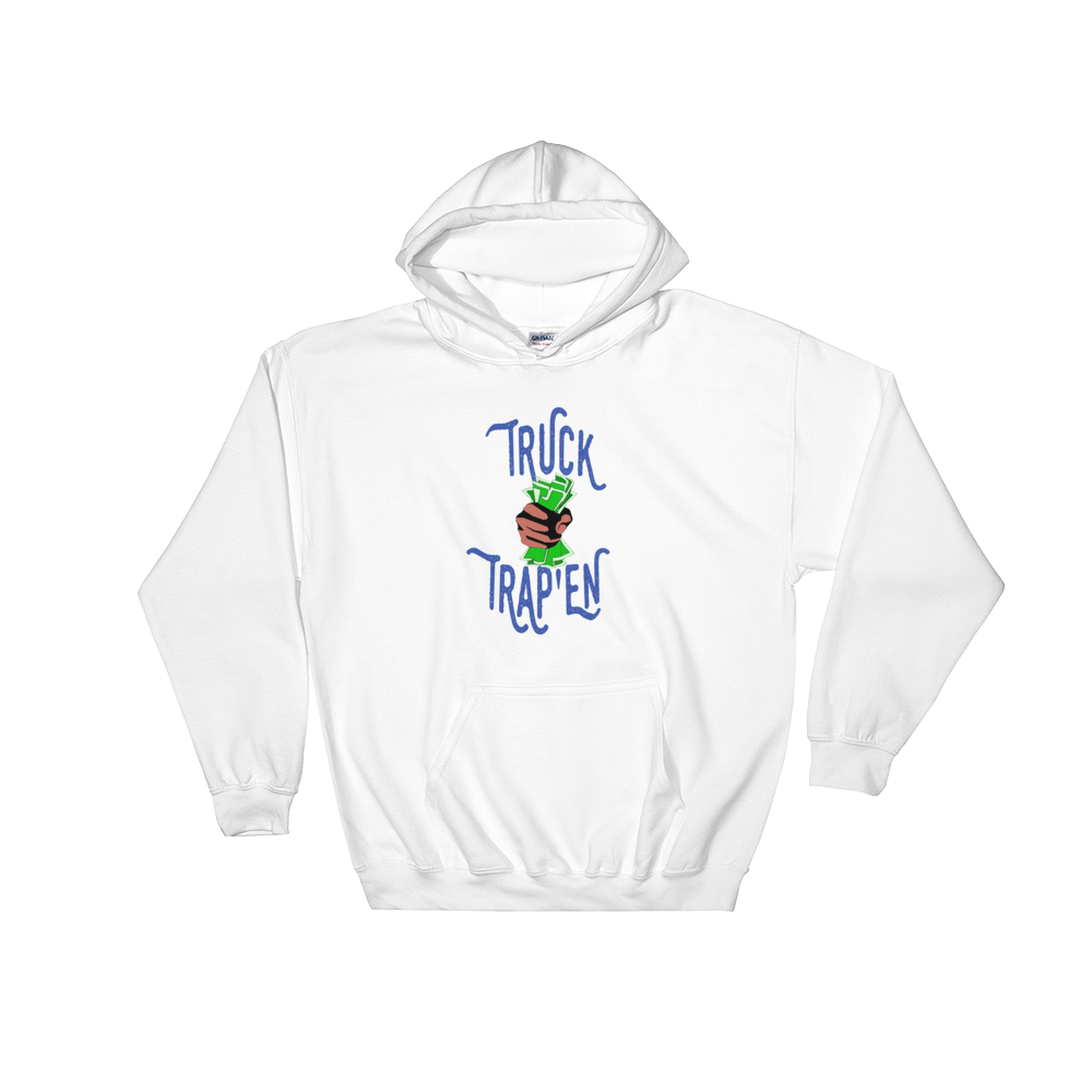 Image of TRUCK TRAP'EN WHITE HOODIE