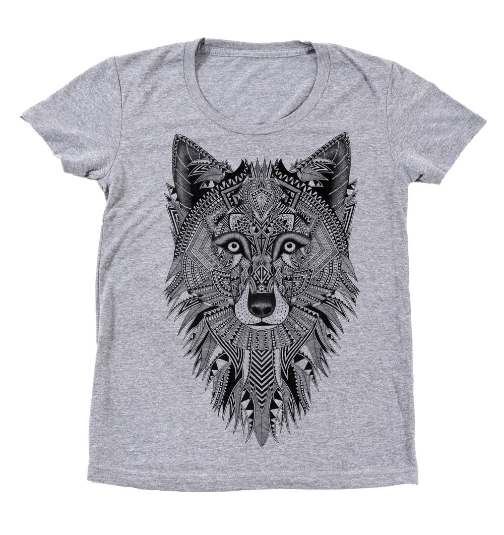 Image of Ladies Grey Wolf Tee