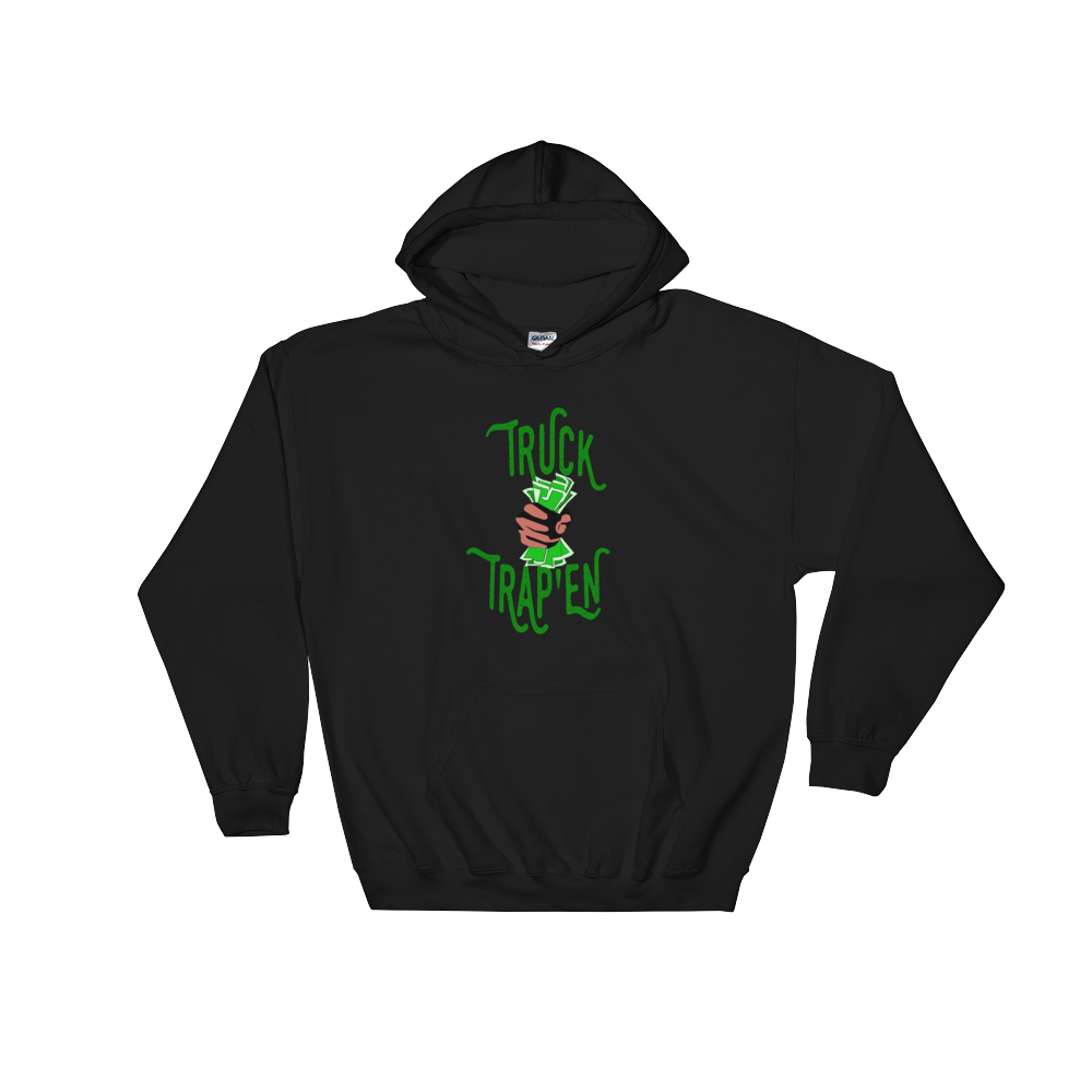 Image of TRUCK TRAP'EN BLACKxGREEN HOODIE
