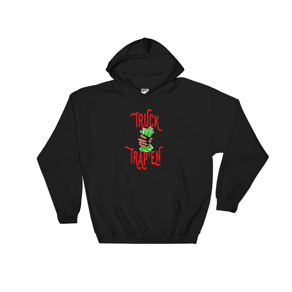 Image of TRUCK TRAP'EN BLACKxRED HOODIE