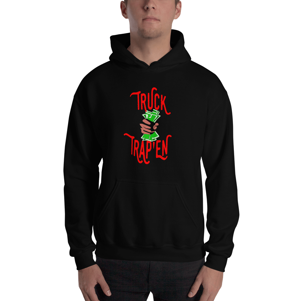 Image of TRUCK TRAP'EN BLACKxRED HOODIE