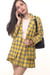Image of Cher Long Blazer in Yellow Tartan 