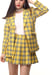 Image of Cher Long Blazer in Yellow Tartan 