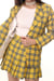 Image of Cher Long Blazer in Yellow Tartan 