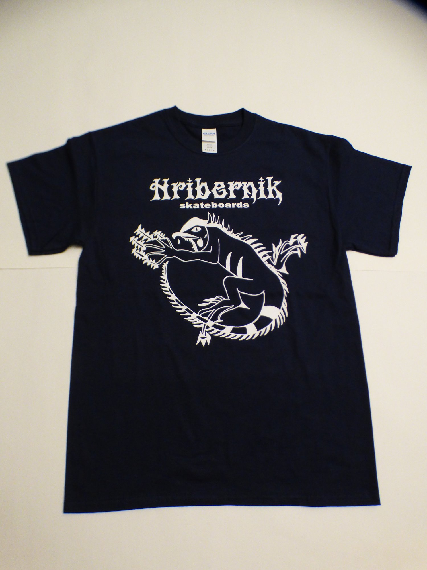 Image of Hribernik Skateboards Iguana Tshirt Navy Blue