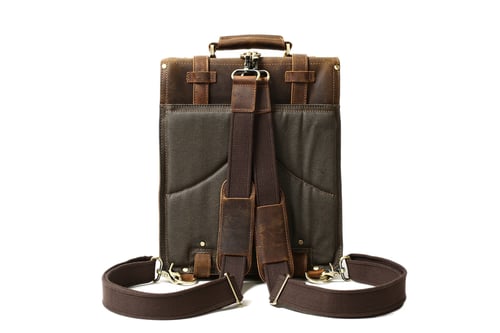 Image of Vintage Brown Rustic Leather Rucksack Backpack, Messenger Bag, Sling Shoulder Bag YD8062