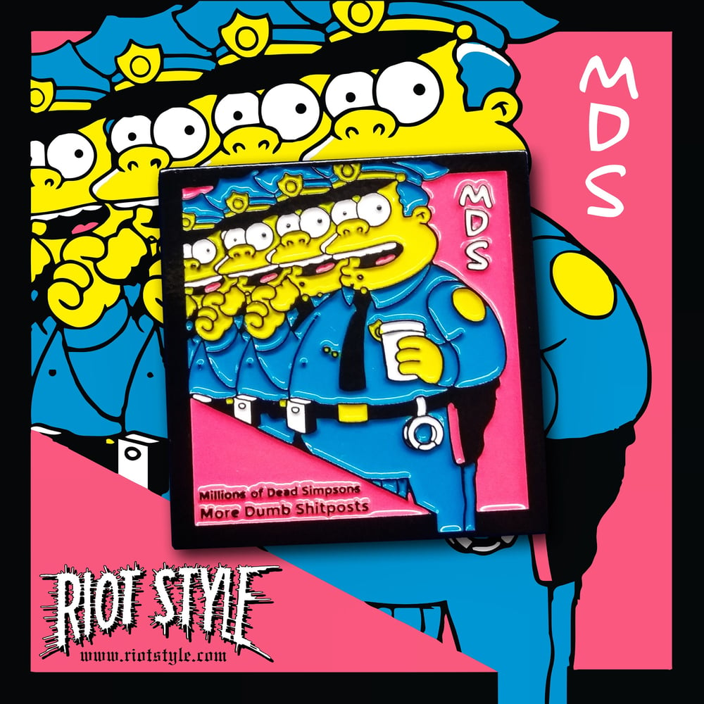 Image of Riot Style x MDS (Millions of Dead Simpsons) Album Cover Lapel Pin