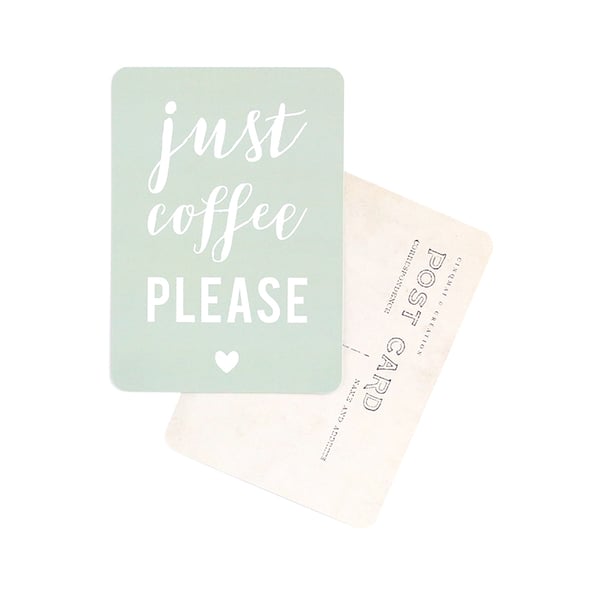 Image of Carte Postale JUST COFFEE PLEASE / VERT AMANDE