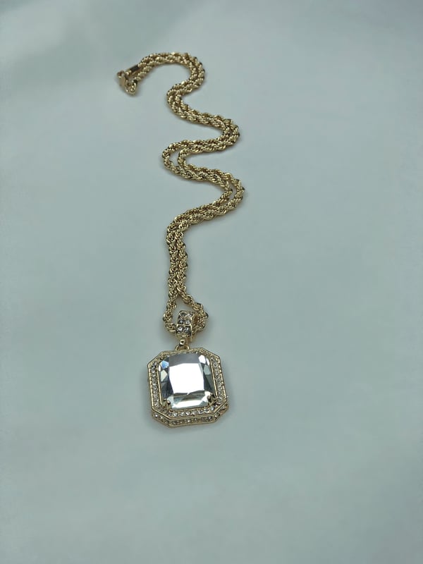 Image of Rope chain with Diamond pendant 