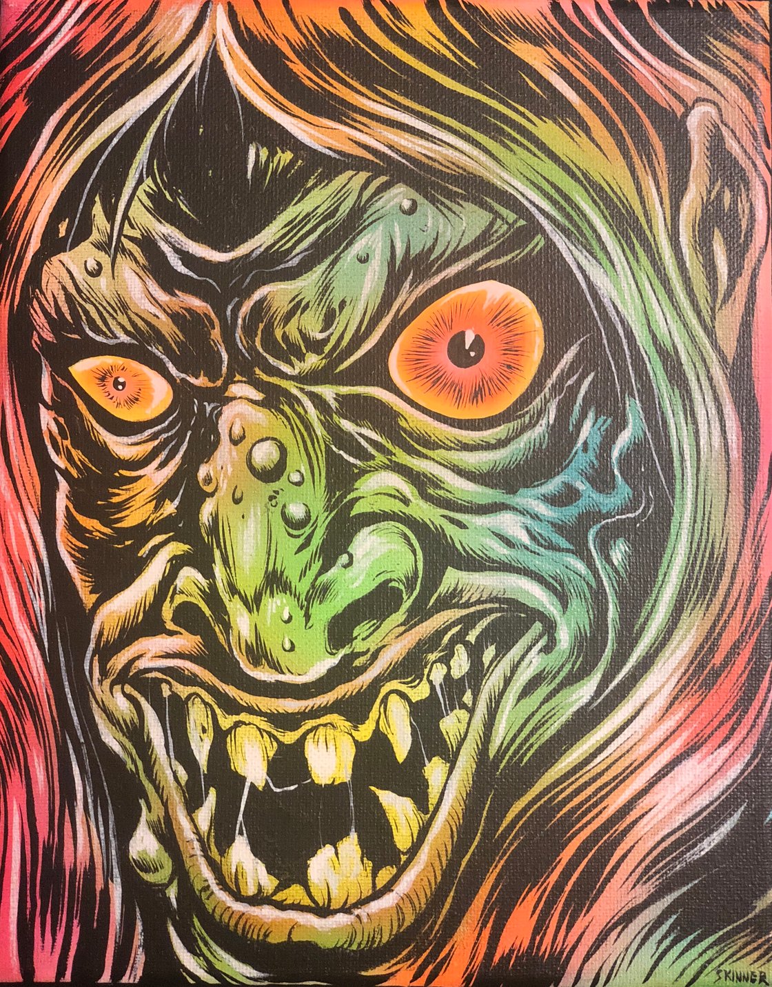 Image of The Art Of Skinner Original Old Witch Painting