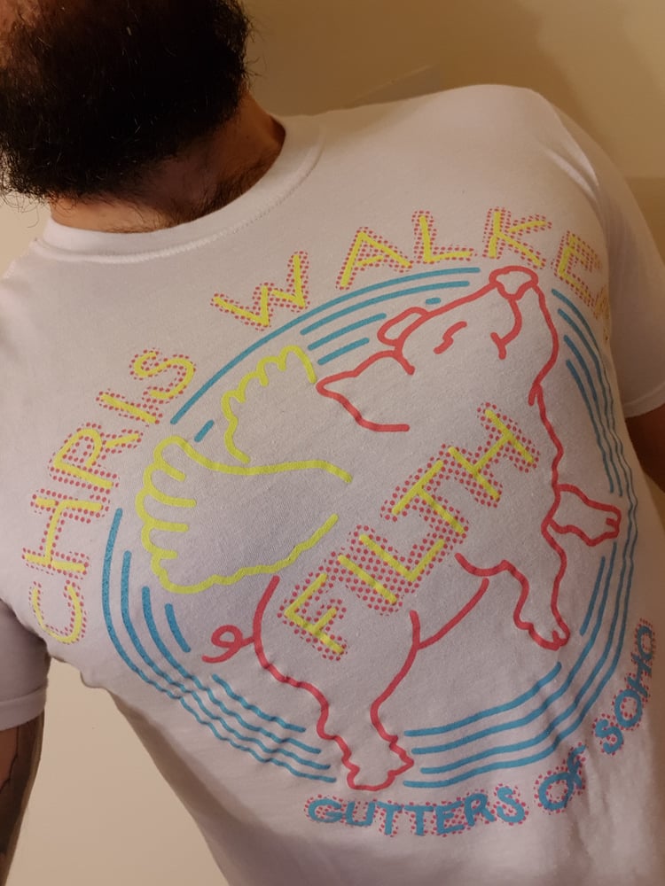 Image of "FILTH" Neon Sign T-Shirt - WHITE