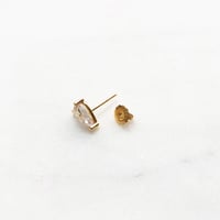 Image 2 of White Sapphire Pear Stud Earring (Single piece)
