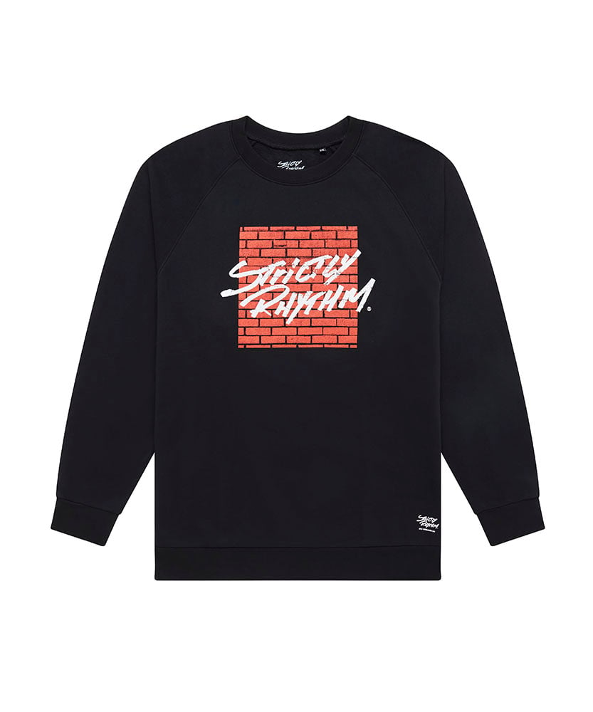 Men's red brick logo sweatshirt black | Strictly Rhythm