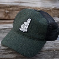 Image 1 of Camping Logo Trucker Hat - Hunter/Black