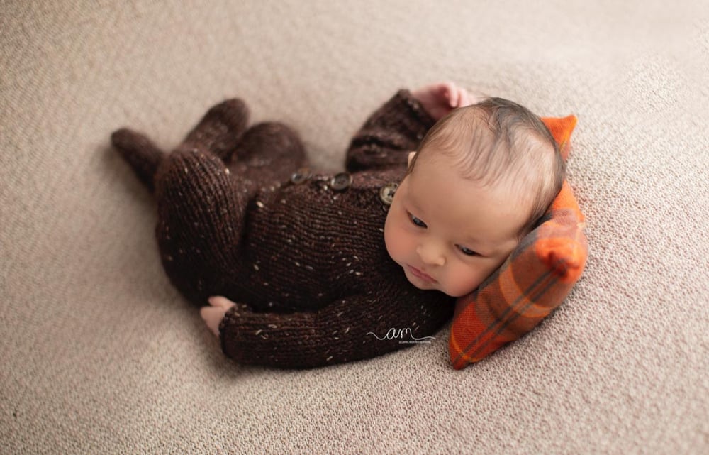 Image of Newborn Tweed Footie Pajamas 