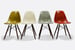 Image of Set of 4 Eames fiberglass chairs stuhle rare colors Herman Miller