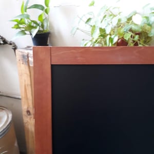 Big Single Sided Standing Chalkboard with Natural Brown Frame