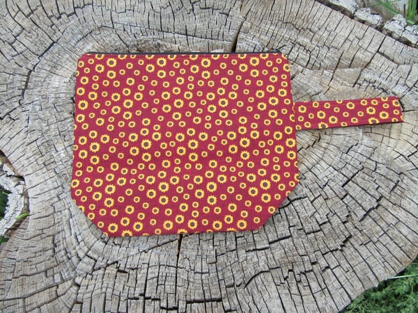 Image of Burgundy Sunflower Medium Zippered Project Bag w/ Handle