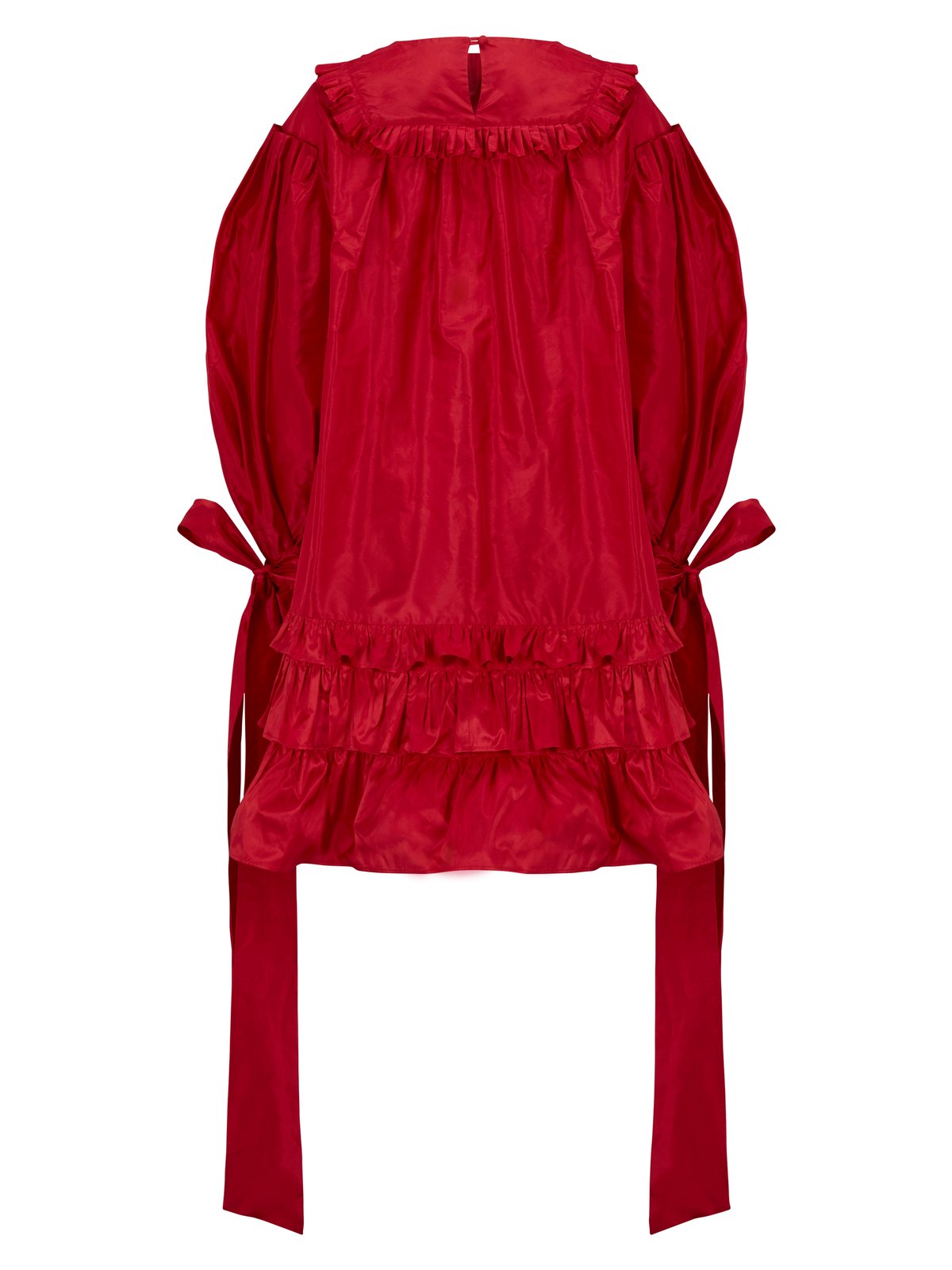 Image of Cardinal Red Silk Taffeta Dress 