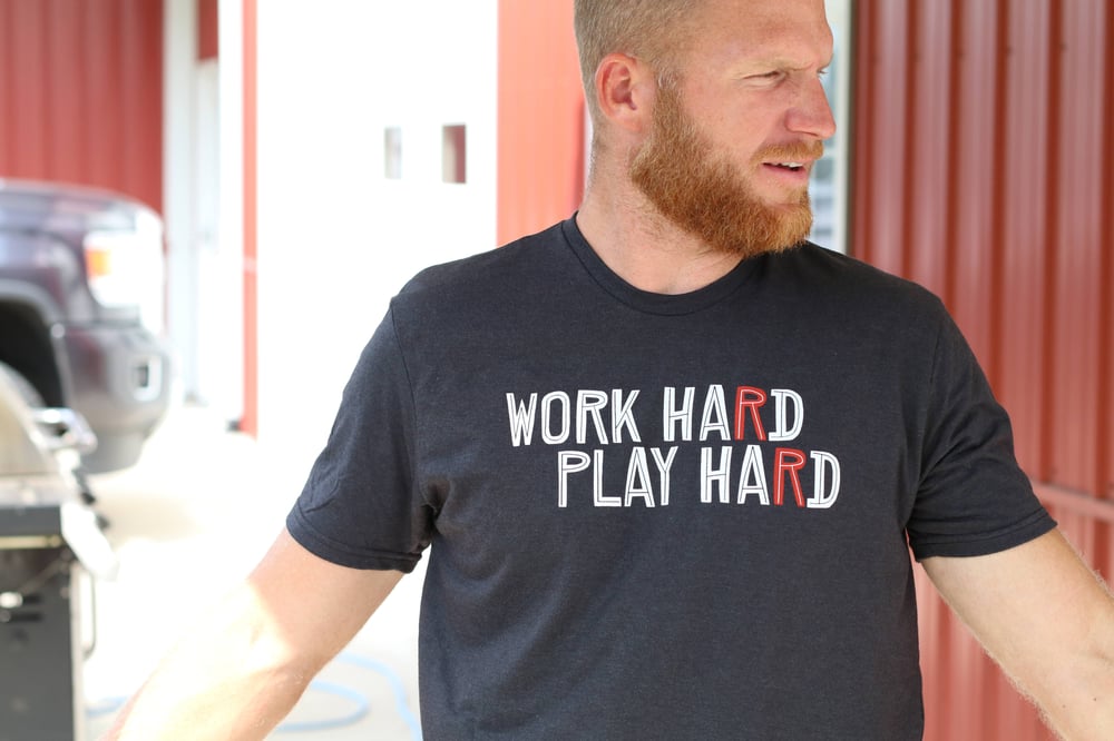 Image of Work Hard, Play Hard - RR Buildings T-shirt