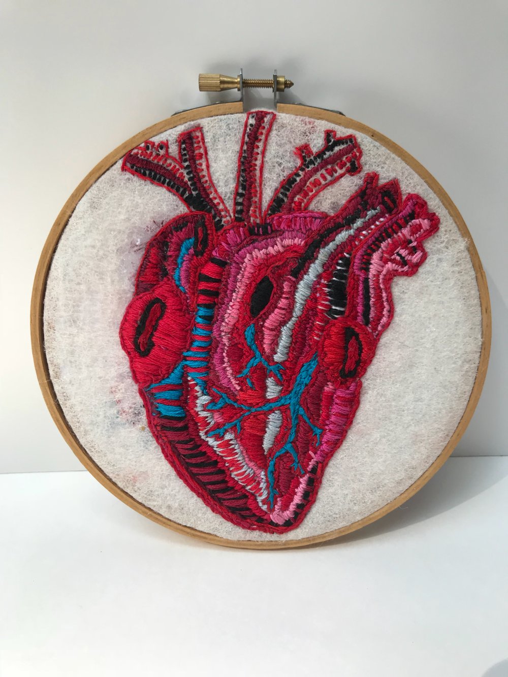 Image of Hand Embroidered Anatomical Heart