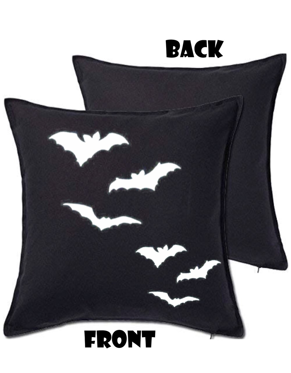 Bats Silhouette Large Throw Pillow 