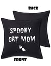 Spooky Cat Mom Large Throw Pillow