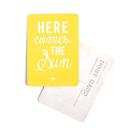 Image of Carte Postale "HERE COMES THE SUN" CITRON