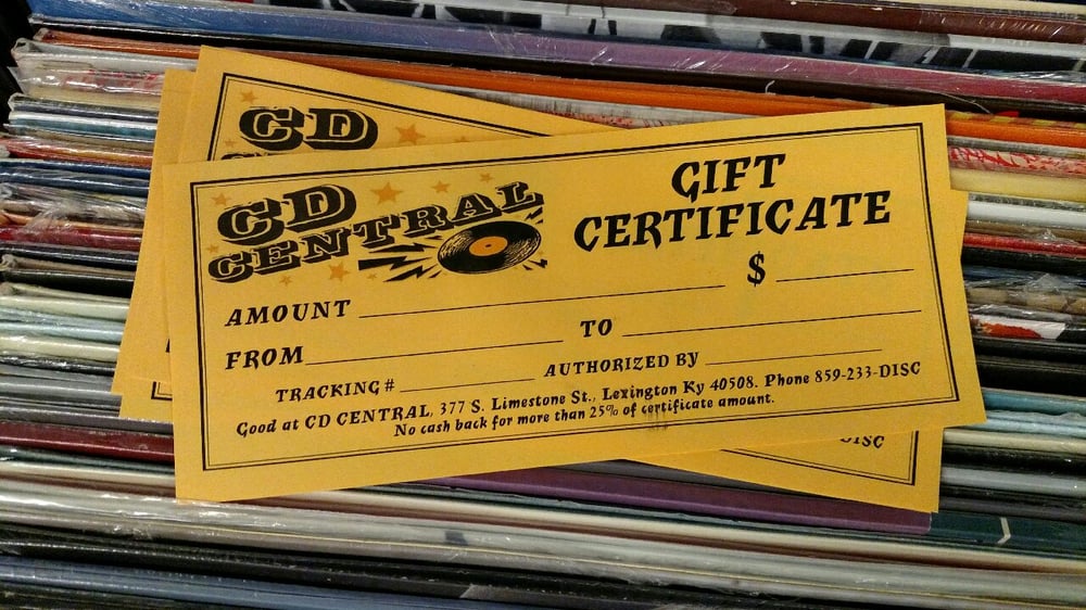 Image of CD Central Gift Certificates