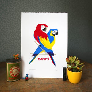 Image of Parrots screen print