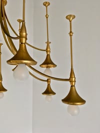 Image 3 of Gold Lacquered Chandelier, Italy 1960s