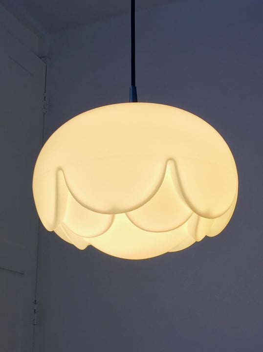 Image of Glass Water Lily Pendant Light, 1970s