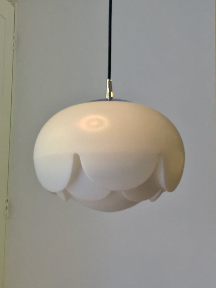 Image of Glass Water Lily Pendant Light, 1970s