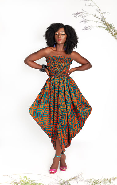 Image of Sade Structured Shirred Top Dress