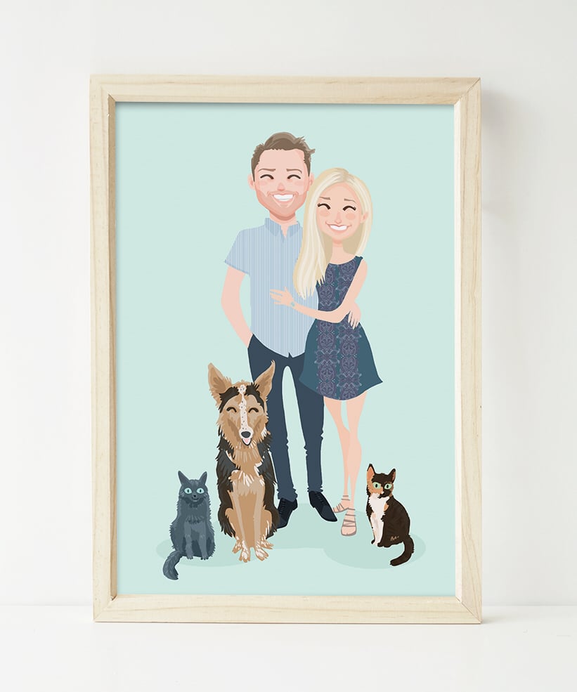 Image of Couple and 3pets