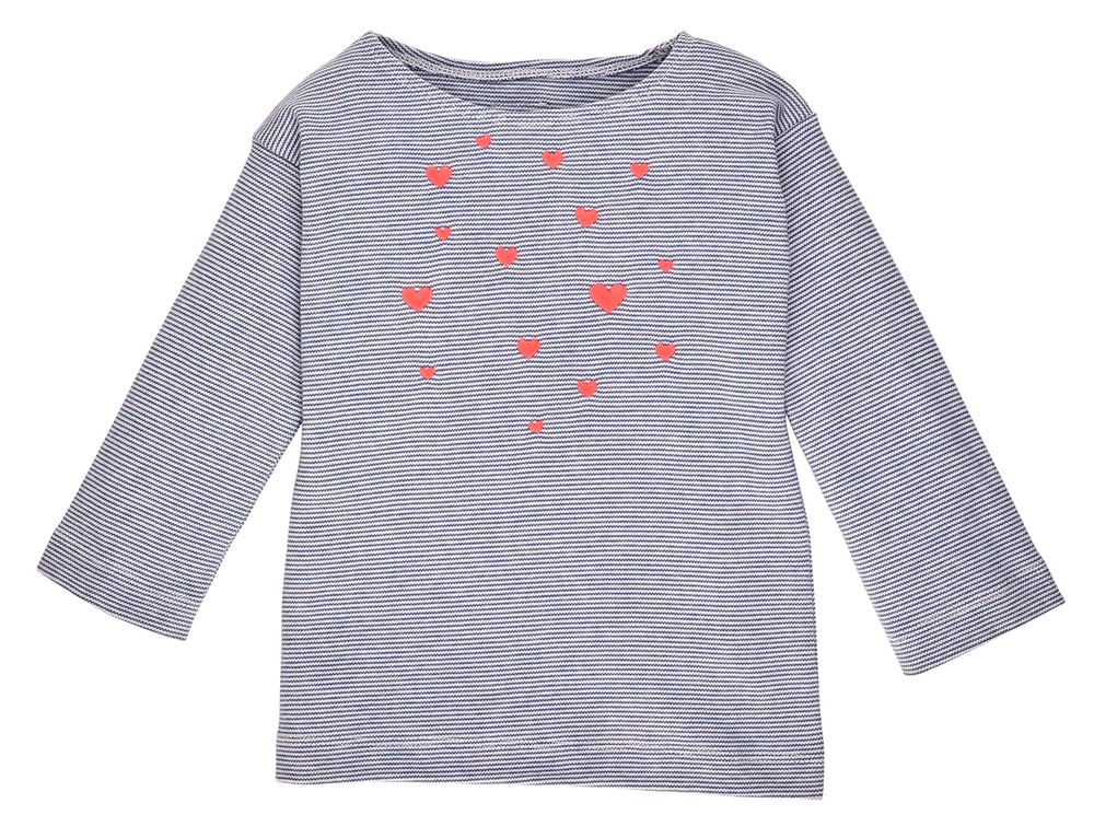 Image of Special Price T-Shirt blau gestreift mit pink leuchtenden Herzen 