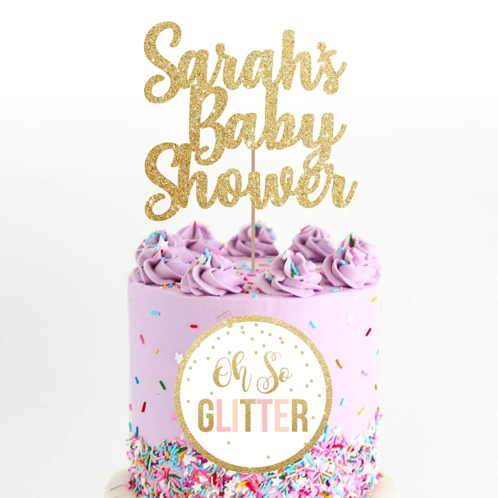 Image of Baby Shower Glitter cake topper