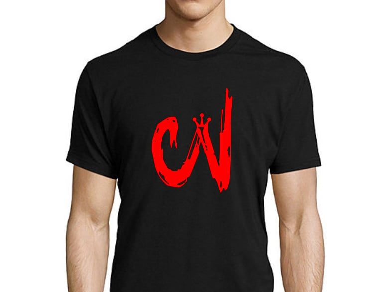 Image of CV BLACK CREW NECK(with red logo)