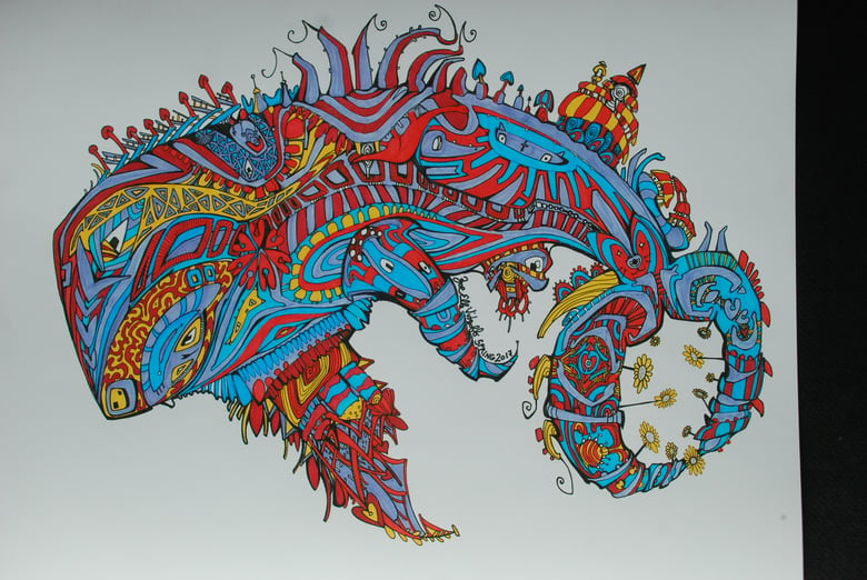 Image of "Tribal Whale" 14X17 Print