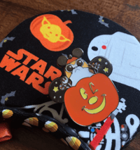 Image 3 of Pumpkin Porg Mouse - Glow in the Dark - soft enamel pin - Halloween Mouse - MNSSHP fantasy pin
